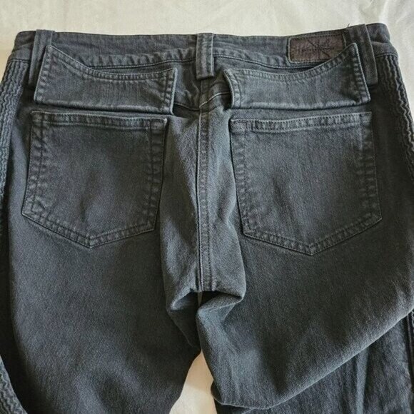 Isabel Marant Etoile Jeans Women 4 Black 1501 Straight Cropped Goth FLAW No Lace - Picture 13 of 16